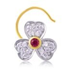 Floral Red Diamond nose Pin 01