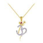 Trishul diamond pendant